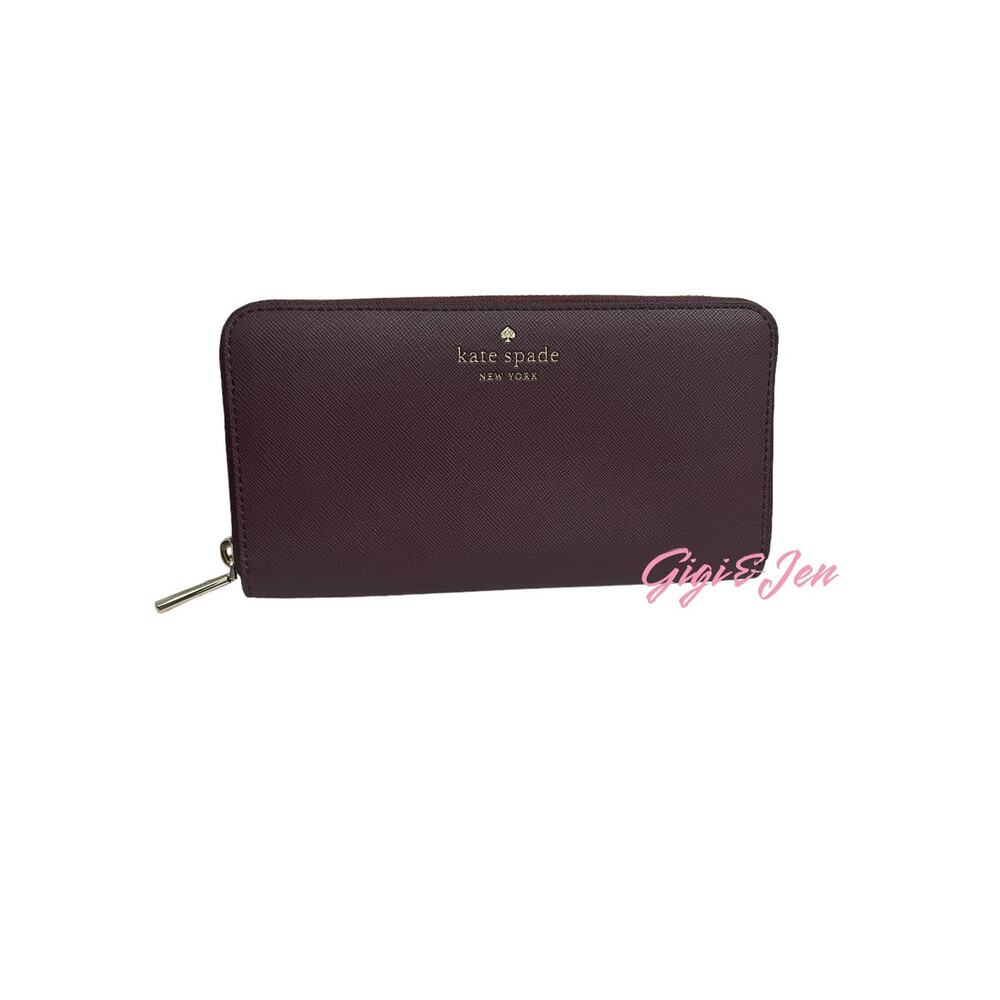Kate Spade Schuyler Large Continental Wallet Cherrywood New